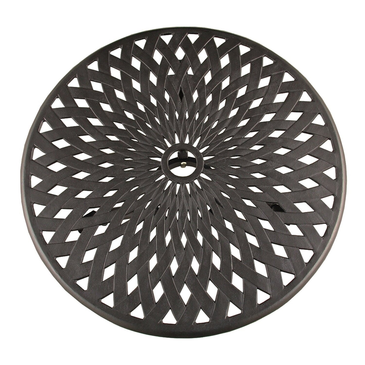 Set da bistrot da giardino per patio esterno a traliccio da 3 pezzi in sabbia nera