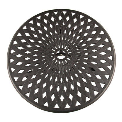 Set da bistrot da giardino per patio esterno a traliccio da 3 pezzi in sabbia nera