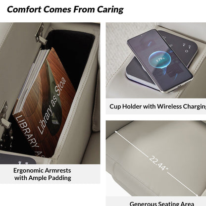 Poltrona reclinabile elettrica Laura 35.04 Wide in vera pelle con poggiatesta regolabili di HULALA HOME