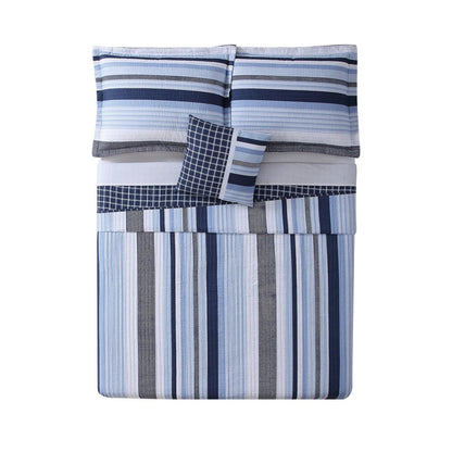 Set trapunta My World Mason Stripe da 3 pezzi con cuscino decorativo in omaggio