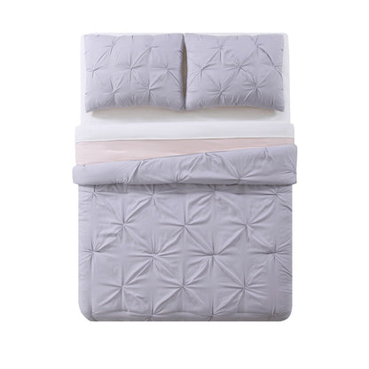 Set copripiumino My World Pinch Pleat Solid da 3 pezzi