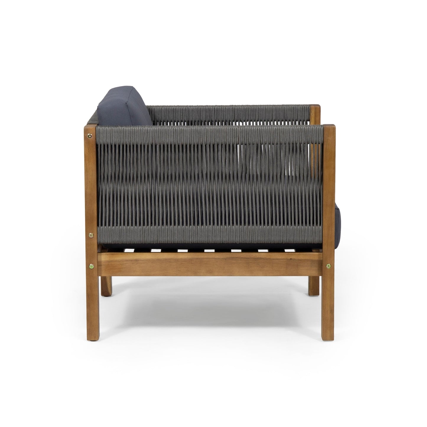 Poltrona da esterno Laurel in legno di acacia e corda di Christopher Knight Home