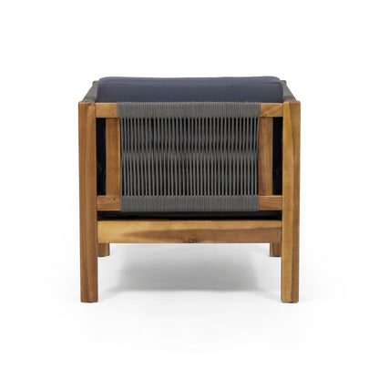 Poltrona da esterno Laurel in legno di acacia e corda di Christopher Knight Home