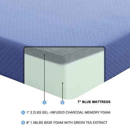 Materasso in memory foam con infusione di gel da 7 pollici