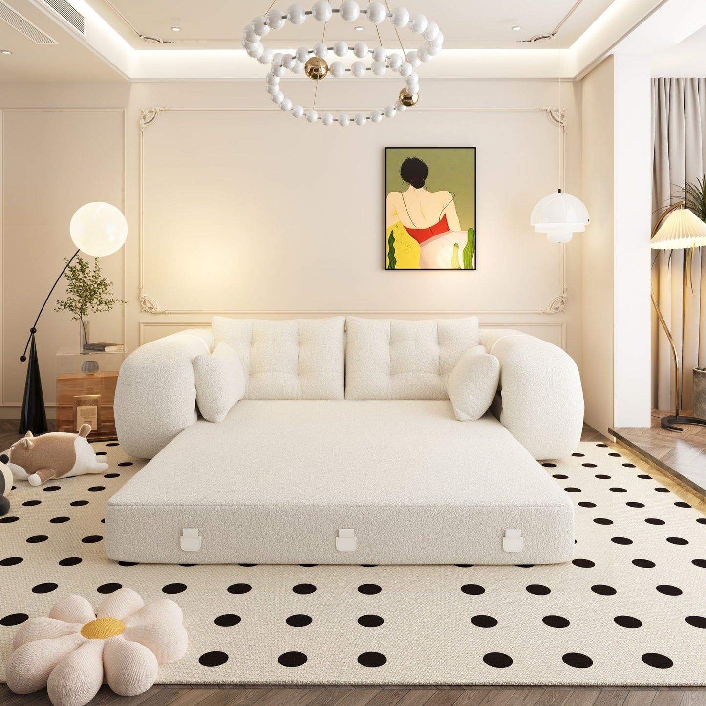 Divano letto pieghevole multifunzionale da 78 pollici di larghezza