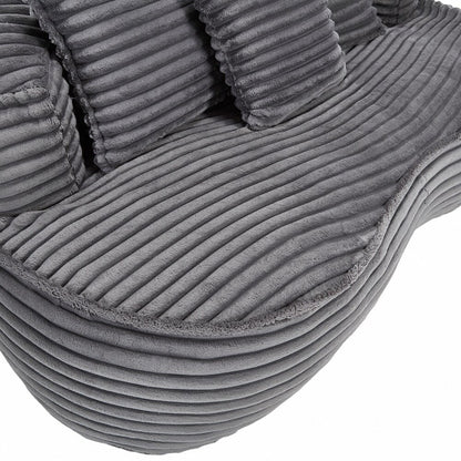 Divano Lazy Sofa, poltrona a sacco resistente e confortevole, con schienale alto, per adulti e bambini, 2 posti