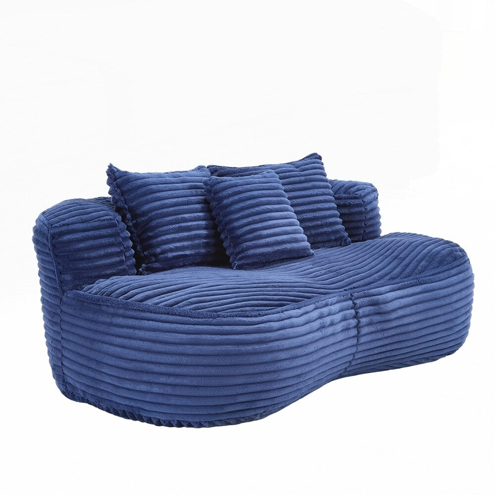 Divano Lazy Sofa, poltrona a sacco resistente e confortevole, con schienale alto, per adulti e bambini, 2 posti