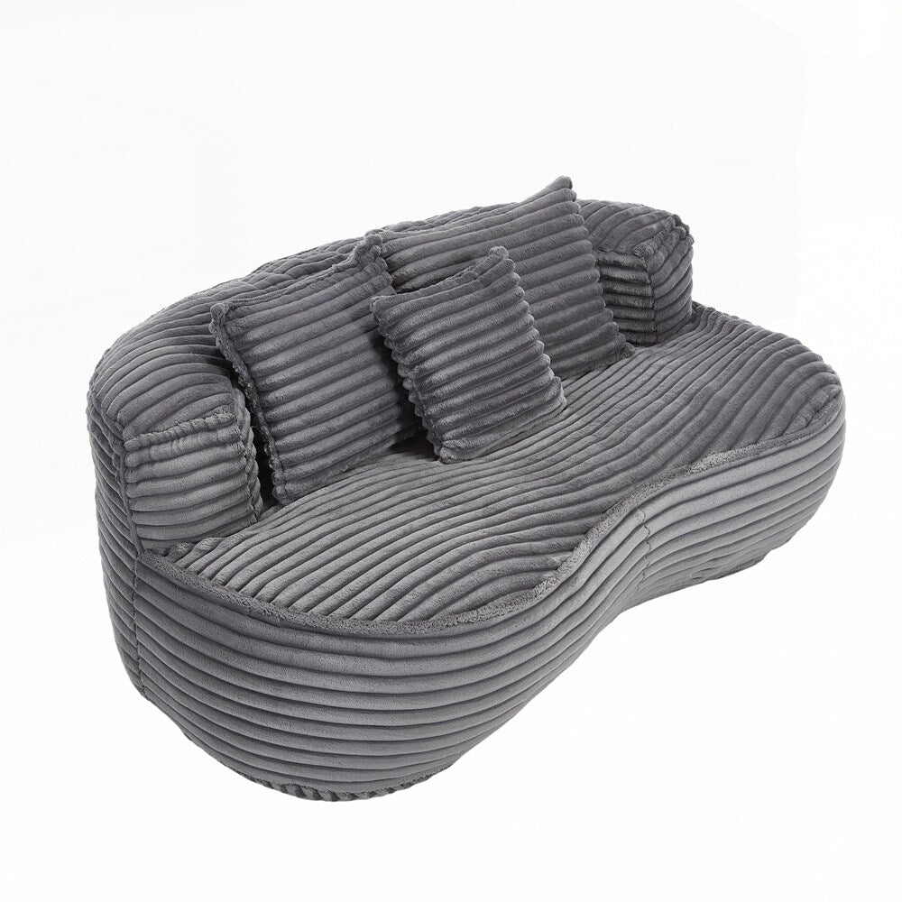 Divano Lazy Sofa, poltrona a sacco resistente e confortevole, con schienale alto, per adulti e bambini, 2 posti