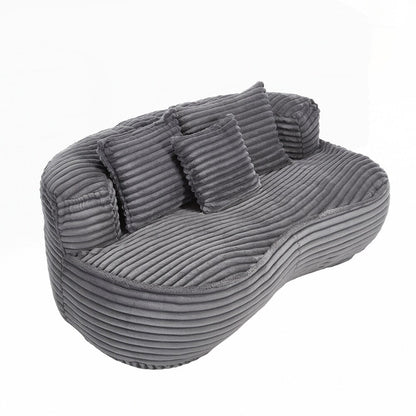 Divano Lazy Sofa, poltrona a sacco resistente e confortevole, con schienale alto, per adulti e bambini, 2 posti