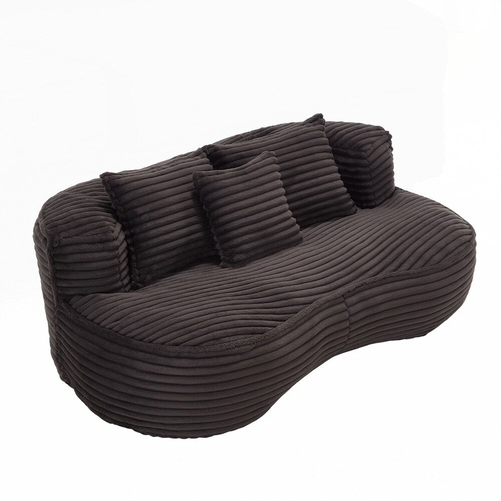 Divano Lazy Sofa, poltrona a sacco resistente e confortevole, con schienale alto, per adulti e bambini, 2 posti