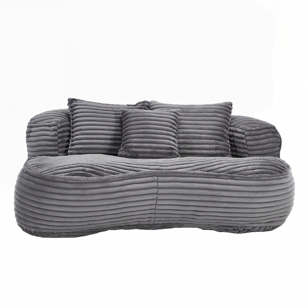 Divano Lazy Sofa, poltrona a sacco resistente e confortevole, con schienale alto, per adulti e bambini, 2 posti