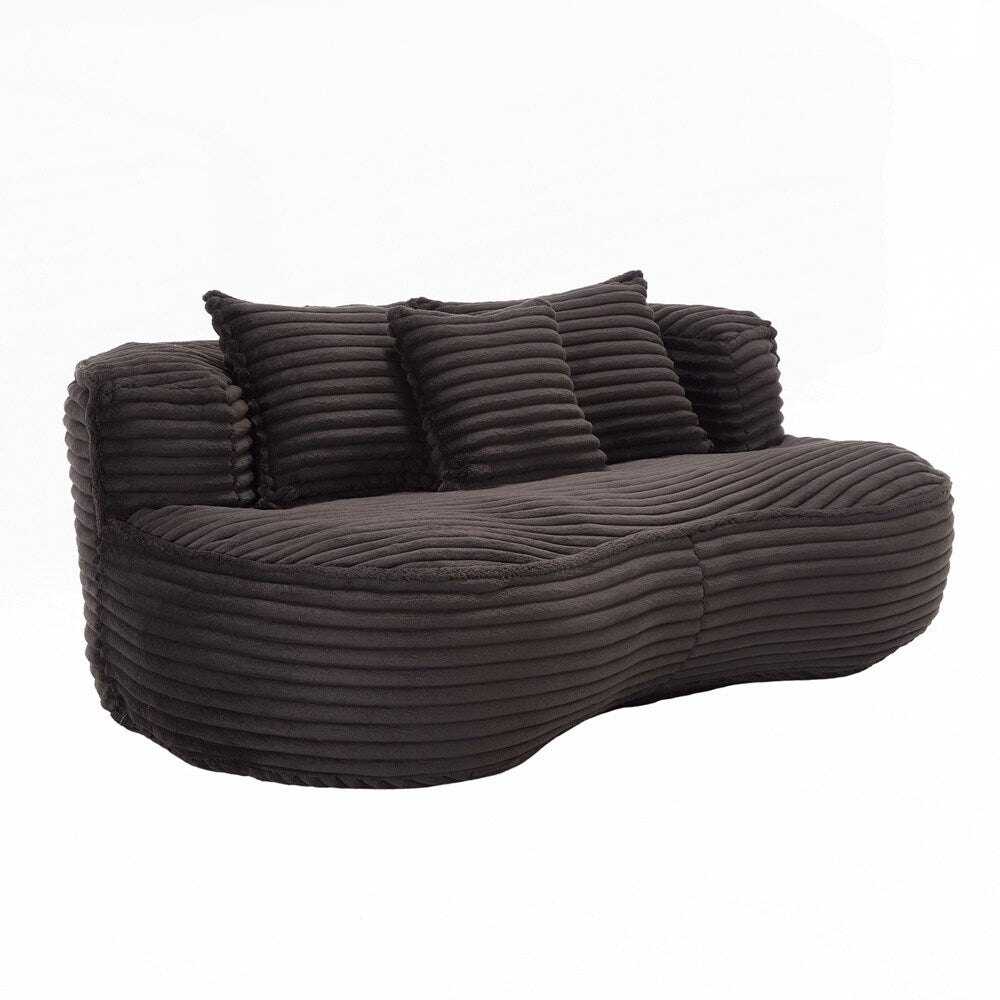 Divano Lazy Sofa, poltrona a sacco resistente e confortevole, con schienale alto, per adulti e bambini, 2 posti