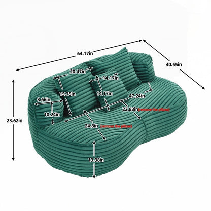 Divano Lazy Sofa, poltrona a sacco resistente e confortevole, con schienale alto, per adulti e bambini, 2 posti