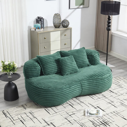 Divano Lazy Sofa, poltrona a sacco resistente e confortevole, con schienale alto, per adulti e bambini, 2 posti