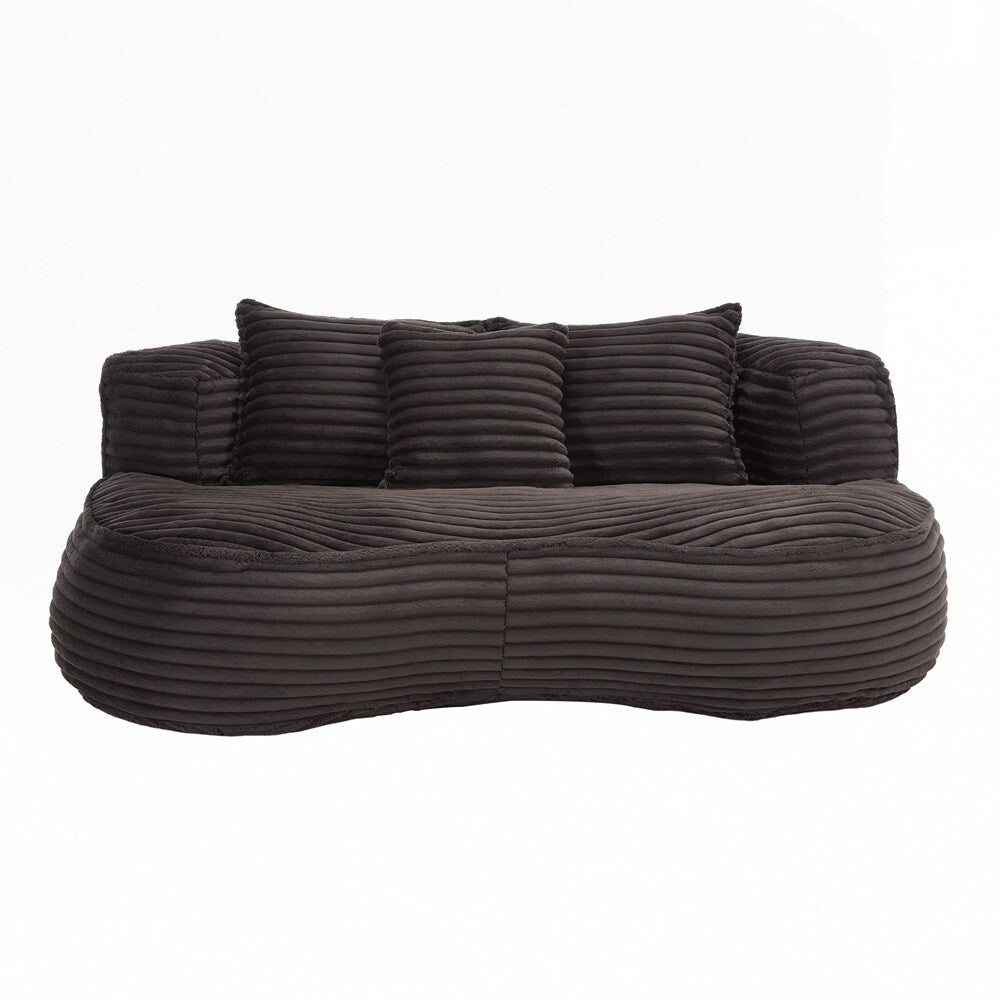 Divano Lazy Sofa, poltrona a sacco resistente e confortevole, con schienale alto, per adulti e bambini, 2 posti