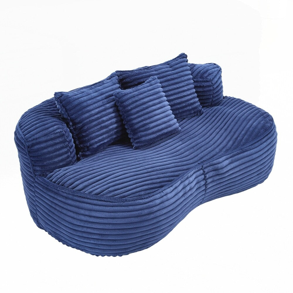 Divano Lazy Sofa, poltrona a sacco resistente e confortevole, con schienale alto, per adulti e bambini, 2 posti