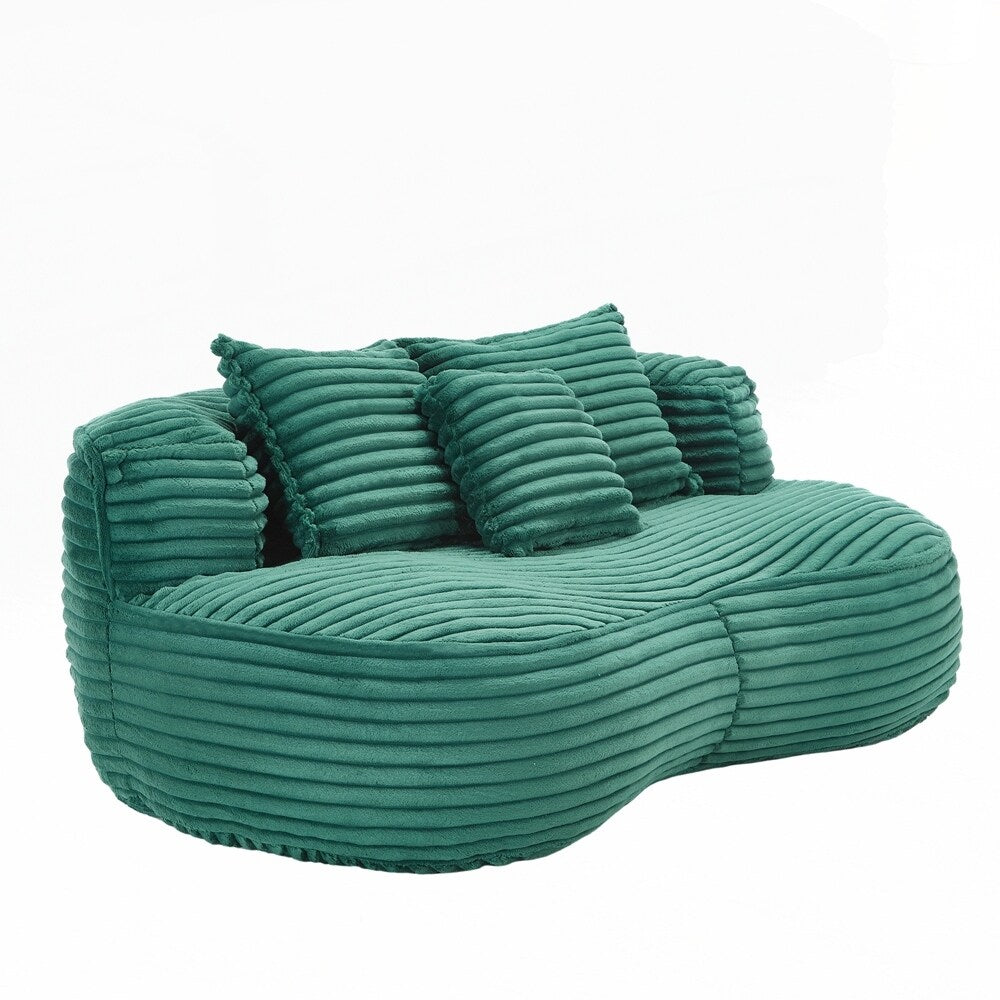 Divano Lazy Sofa, poltrona a sacco resistente e confortevole, con schienale alto, per adulti e bambini, 2 posti