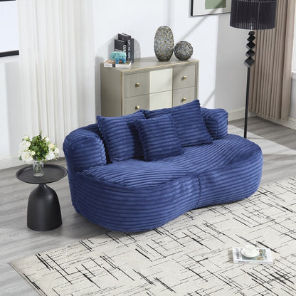 Divano Lazy Sofa, poltrona a sacco resistente e confortevole, con schienale alto, per adulti e bambini, 2 posti