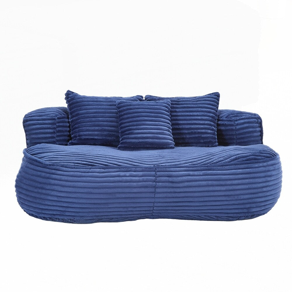 Divano Lazy Sofa, poltrona a sacco resistente e confortevole, con schienale alto, per adulti e bambini, 2 posti