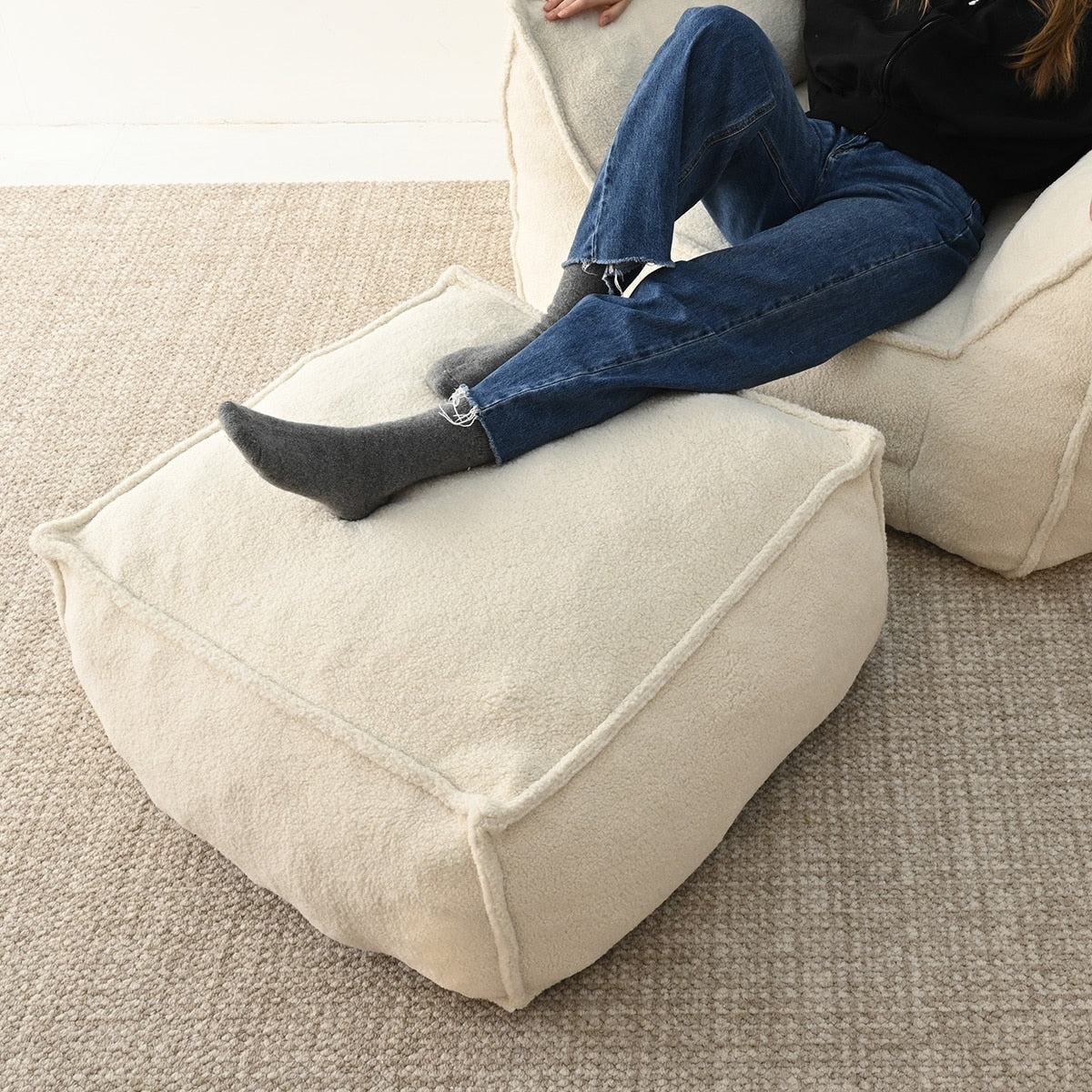 Divano Lazy Sofa Divano da soggiorno Poltrona a sacco con memory foam