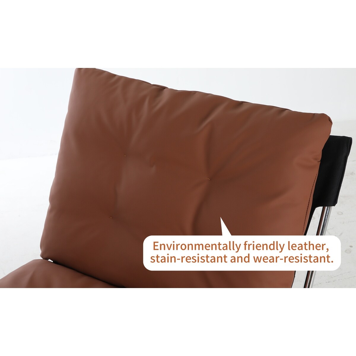 Poltrona in pelle, sedia moderna con schienale alto, sedie da soggiorno con gambe in metallo e imbottitura morbida, poltrone