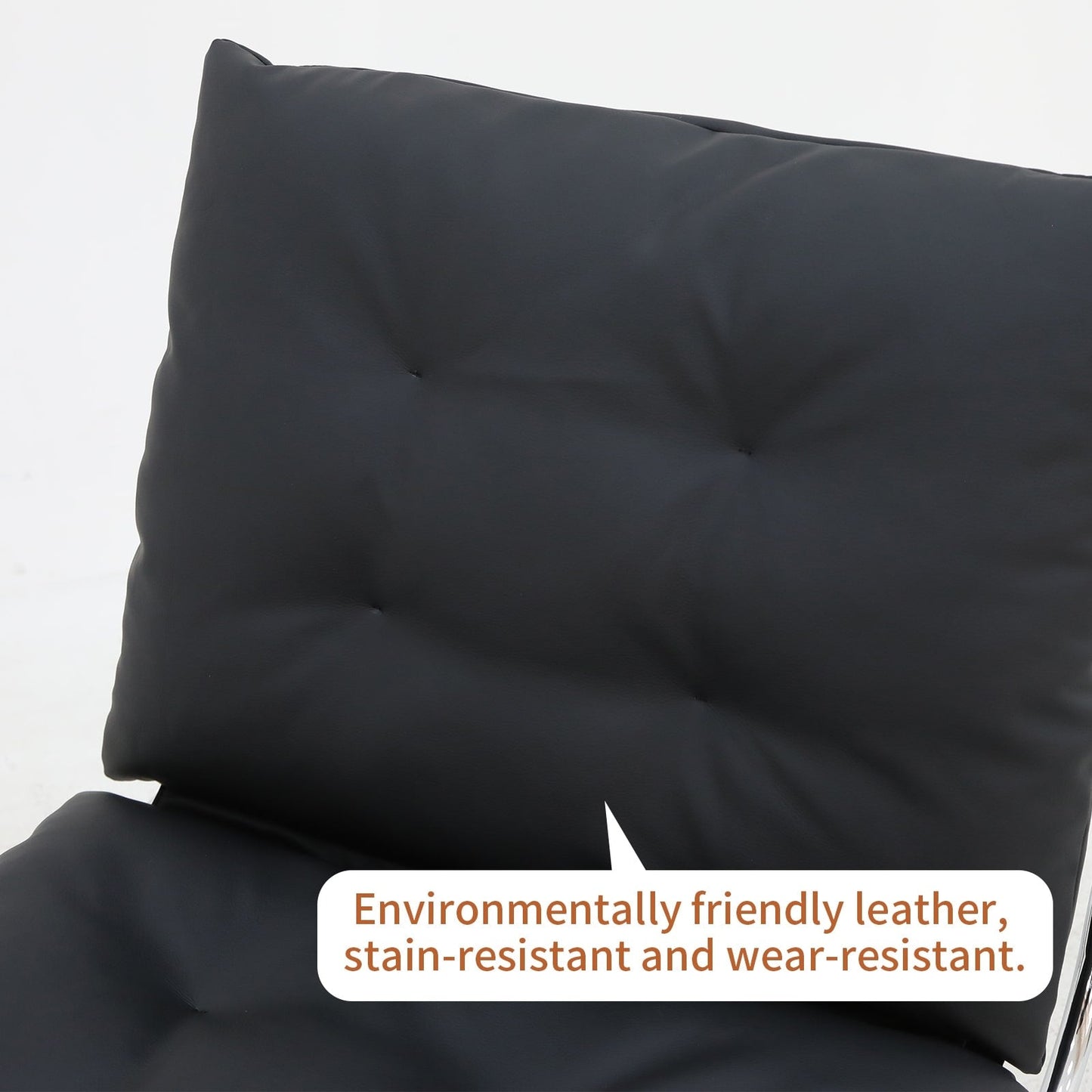 Poltrona in pelle, sedia moderna con schienale alto, sedie da soggiorno con gambe in metallo e imbottitura morbida, poltrone