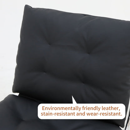 Poltrona in pelle, sedia moderna con schienale alto, sedie da soggiorno con gambe in metallo e imbottitura morbida, poltrone