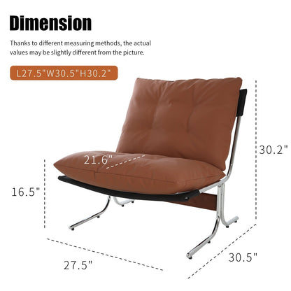 Poltrona in pelle, sedia moderna con schienale alto, sedie da soggiorno con gambe in metallo e imbottitura morbida, poltrone