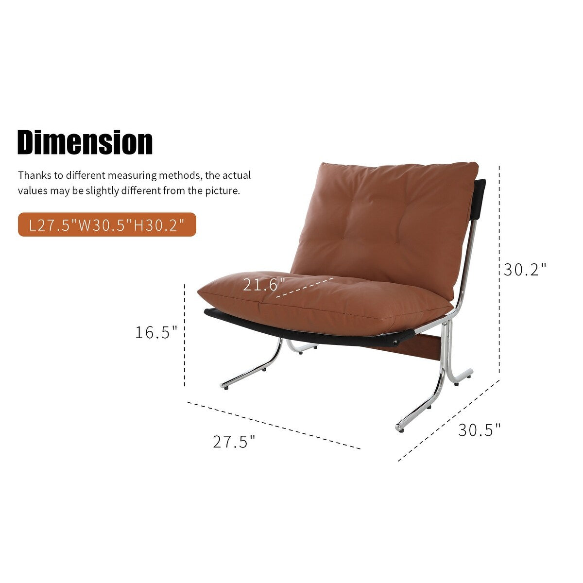 Poltrona in pelle, sedia moderna con schienale alto, sedie da soggiorno con gambe in metallo e imbottitura morbida, poltrone