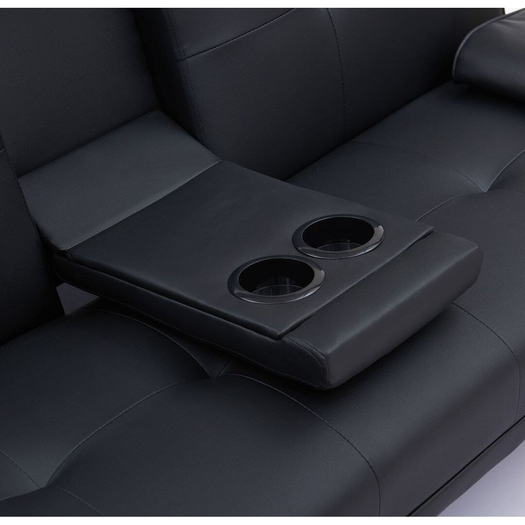 Divano letto pieghevole multifunzionale in pelle per ufficio con tavolino da caffè