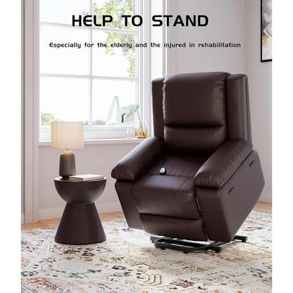 Poltrona reclinabile elettrica in pelle con riscaldamento e massaggio