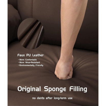 Poltrona reclinabile elettrica in pelle con riscaldamento e massaggio