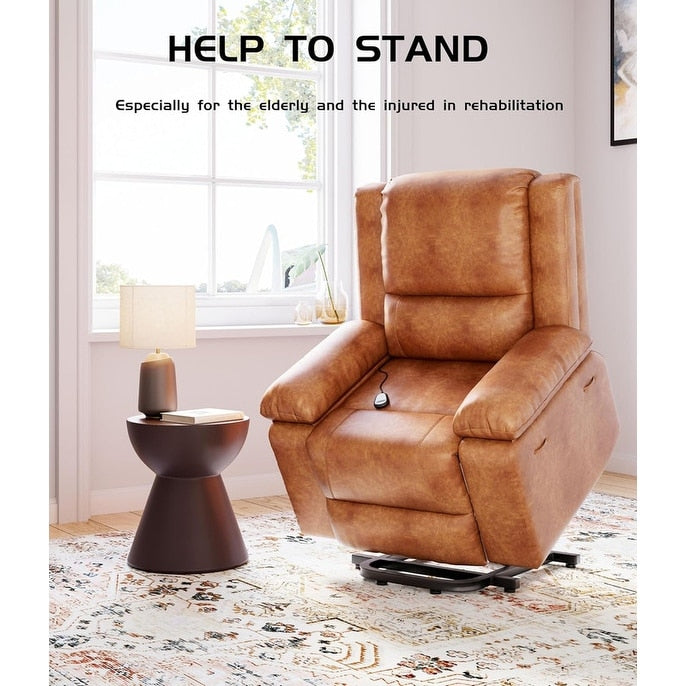 Poltrona reclinabile elettrica in pelle con riscaldamento e massaggio