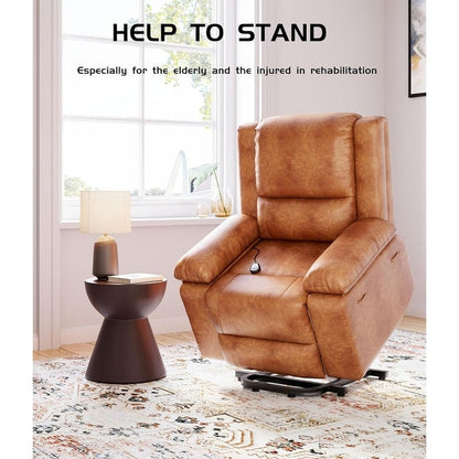 Poltrona reclinabile elettrica in pelle con riscaldamento e massaggio