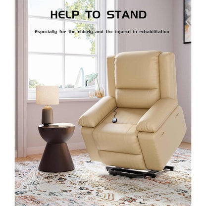 Poltrona reclinabile elettrica in pelle con riscaldamento e massaggio