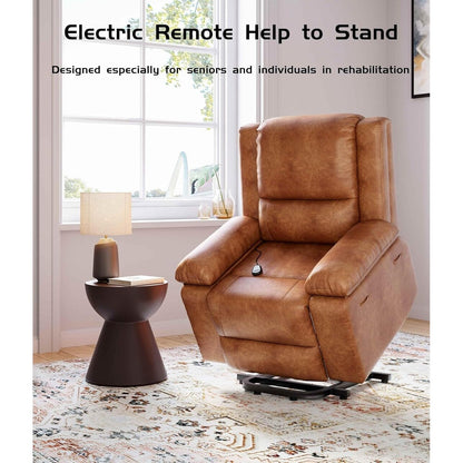 Poltrona reclinabile elettrica in pelle con riscaldamento e massaggio