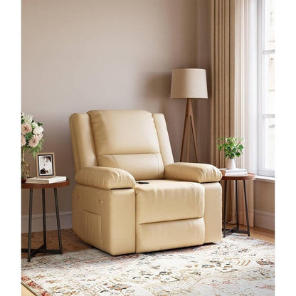 Poltrona reclinabile elettrica in pelle con riscaldamento e massaggio