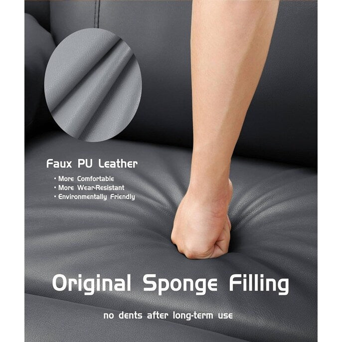 Poltrona reclinabile elettrica in pelle con riscaldamento e massaggio