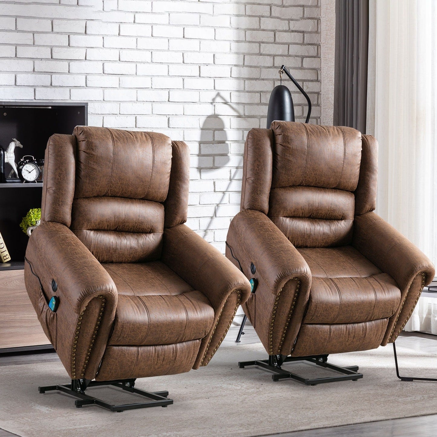 Poltrona reclinabile elettrica traspirante con massaggio, riscaldamento e porta USB