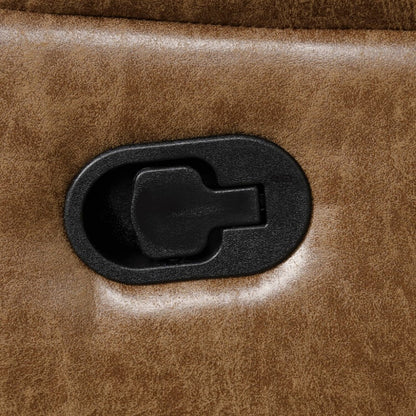 Poltrona reclinabile manuale rivestita in similpelle con braccioli con cuscino superiore, colore marrone