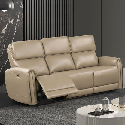 Divano elettrico rivestito in similpelle con porte di ricarica USB