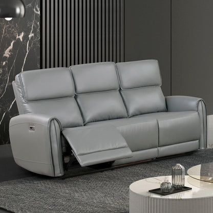 Divano elettrico rivestito in similpelle con porte di ricarica USB