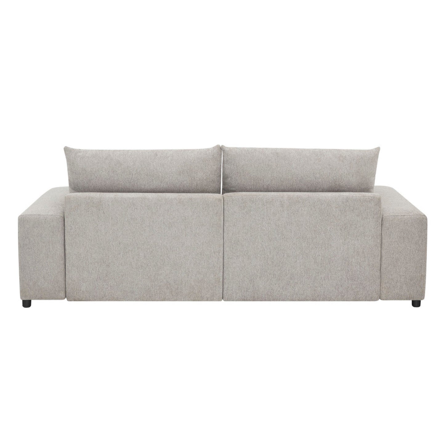 Divano letto oversize Leena con 2 cuscini decorativi, tessuto grigio, 88 pollici