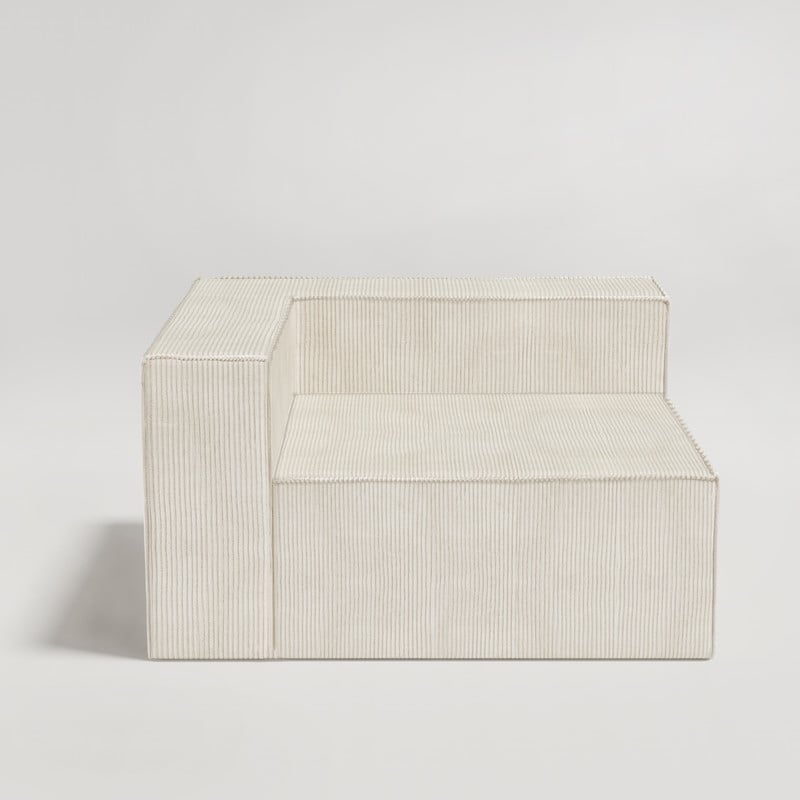 Divano a compressione in velluto a coste con bracciolo sinistro