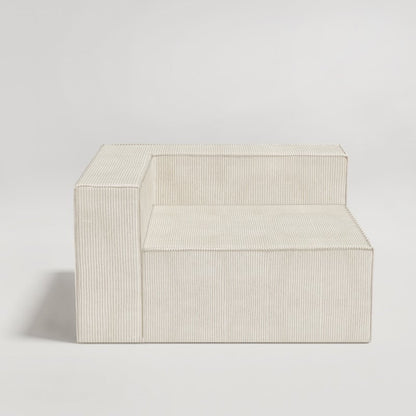 Divano a compressione in velluto a coste con bracciolo sinistro