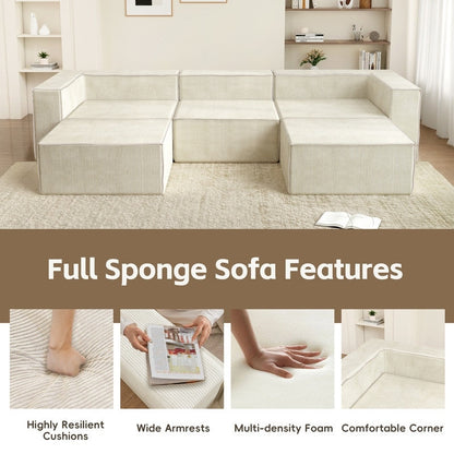 Divano a compressione in velluto a coste con bracciolo sinistro