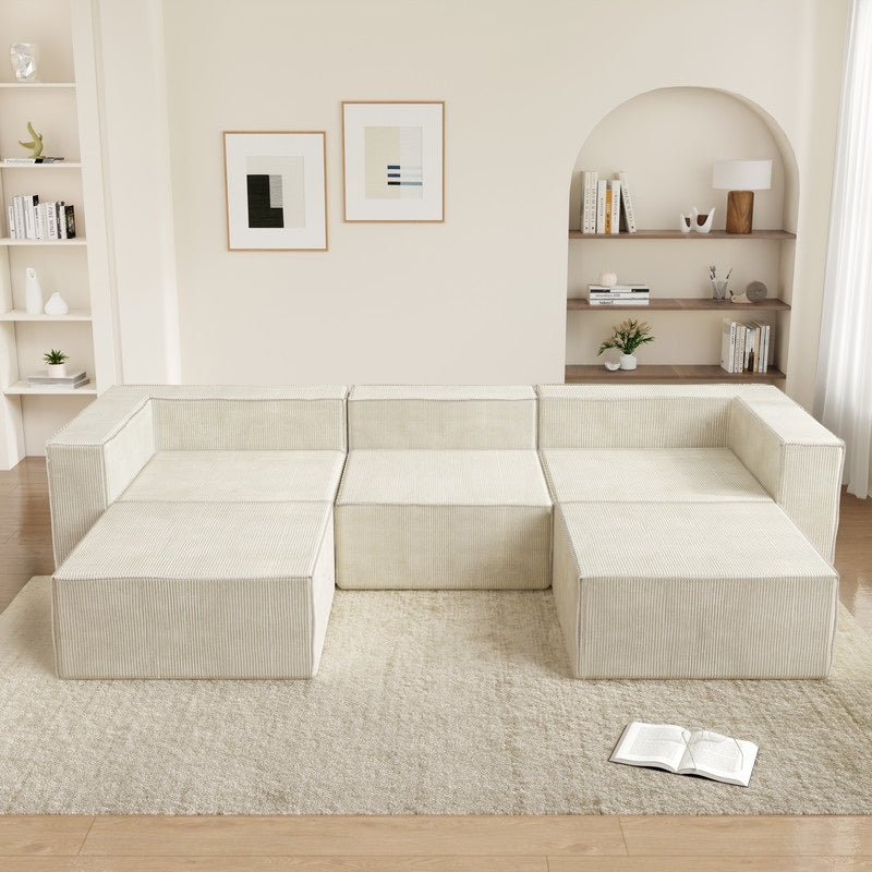 Divano a compressione in velluto a coste con bracciolo sinistro