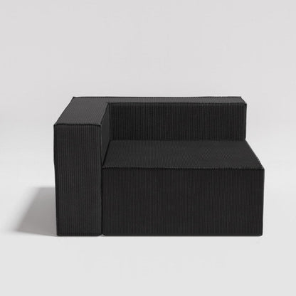 Divano a compressione in velluto a coste con bracciolo sinistro