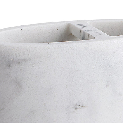 Portaspazzolino in resina Legends - Marmo bianco/nero - Portaspazzolino