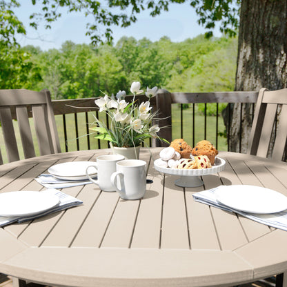 Set da pranzo per esterni Lehigh da 5 pezzi - Tavolo rotondo da 48, altezza bancone